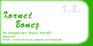 kornel boncz business card